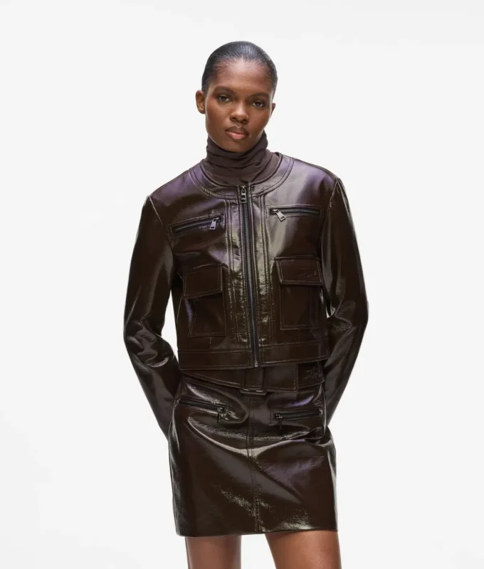 Veste en simili cuir verni Veste en simili cuir verni