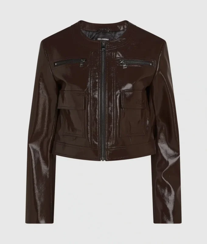 Veste en simili cuir verni Veste en simili cuir verni