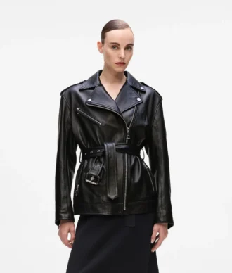 Veste oversize en cuir
