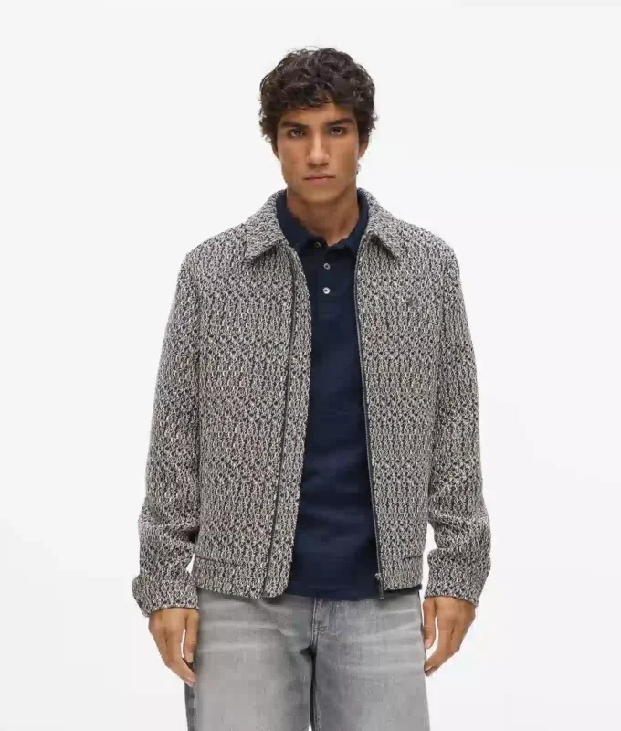 Veste zippée en tweed bouclé Veste zippée en tweed bouclé