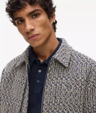 Veste zippée en tweed bouclé